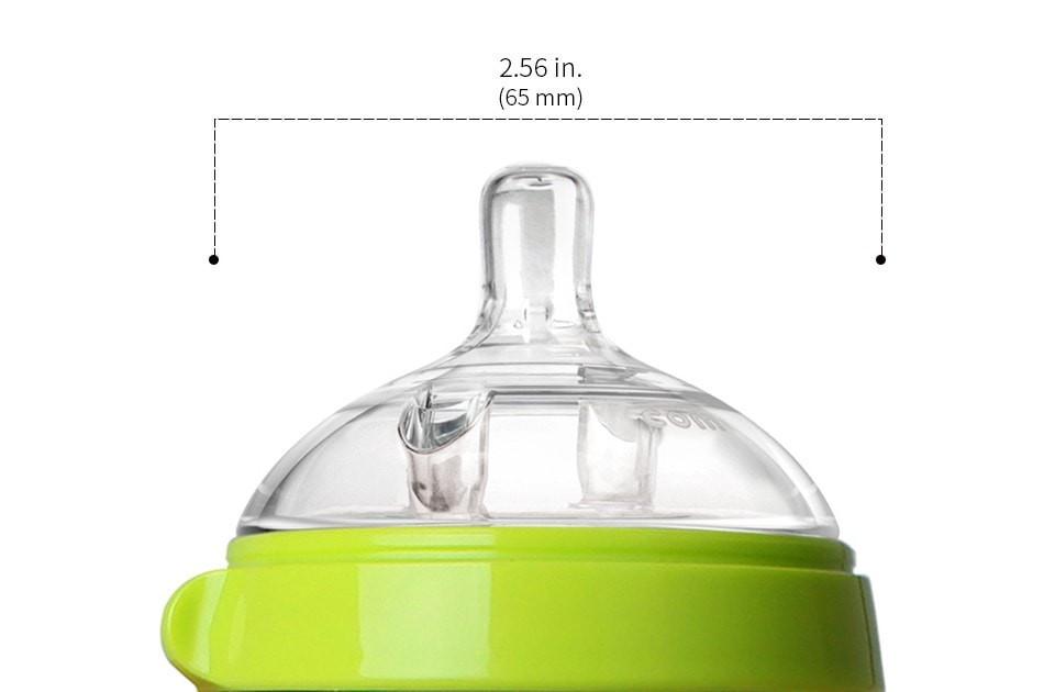 Comotomo Natural Feel Baby Bottle 250ml Twin Pack - GREEN