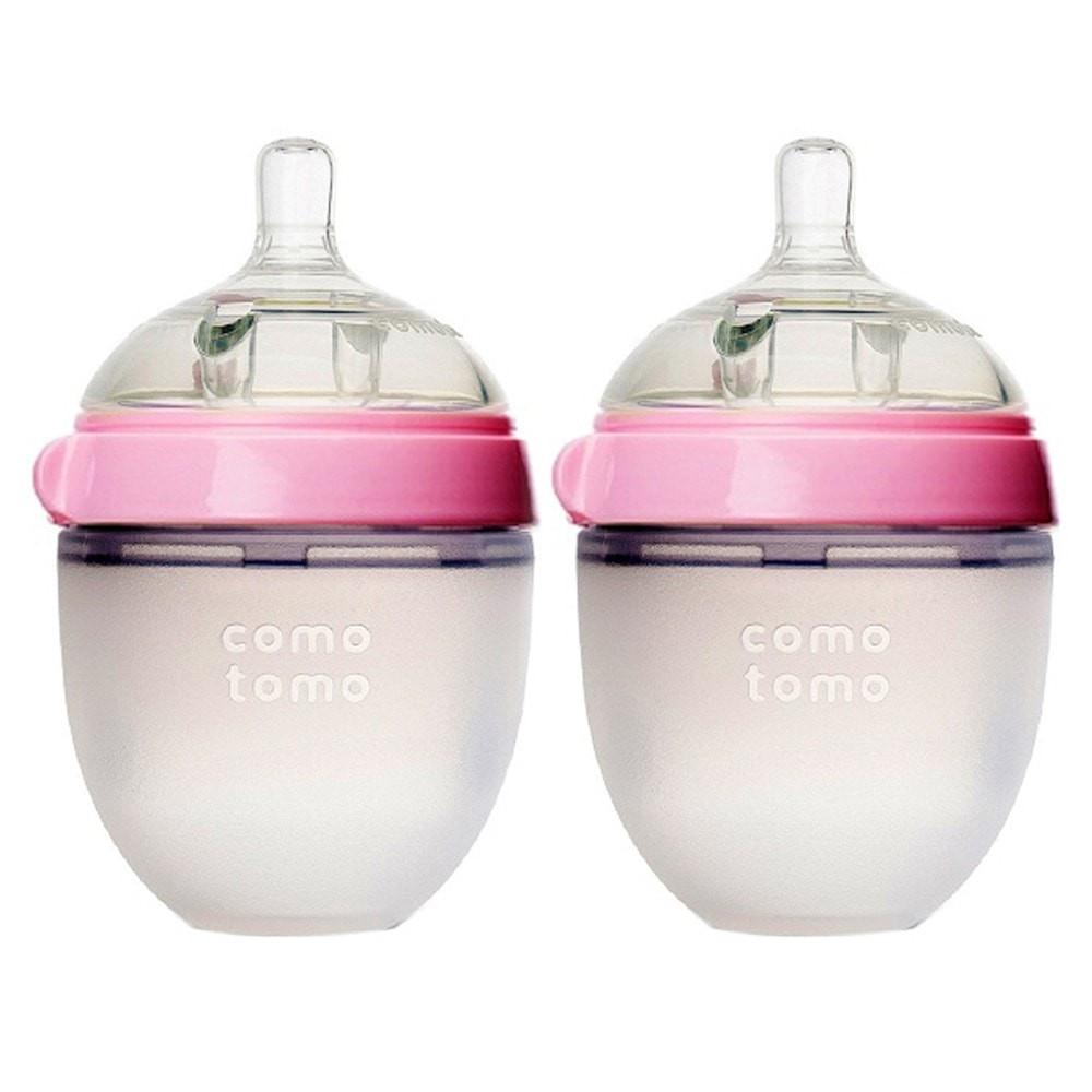 Comotomo Natural Feel Baby Bottle 150ml Twin Pack - PINK